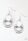 Real Queen - Black - White Gem Silver Hoops Fishhook Earrings