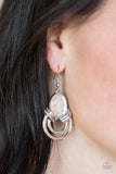 Real Queen - Black - White Gem Silver Hoops Fishhook Earrings