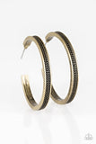 Jungle Stride - Silver - Brass Embossed Tribal Hoop Earrings FF Earrings