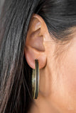 Jungle Stride - Silver - Brass Embossed Tribal Hoop Earrings FF Earrings