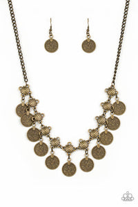 Walk the Plank - Silver - Brass Coin-Like Discs Short Necklace