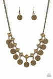 Walk the Plank - Silver - Brass Coin-Like Discs Short Necklace