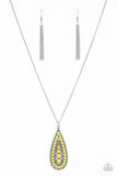 Tiki Tease - Yellow Long Necklace