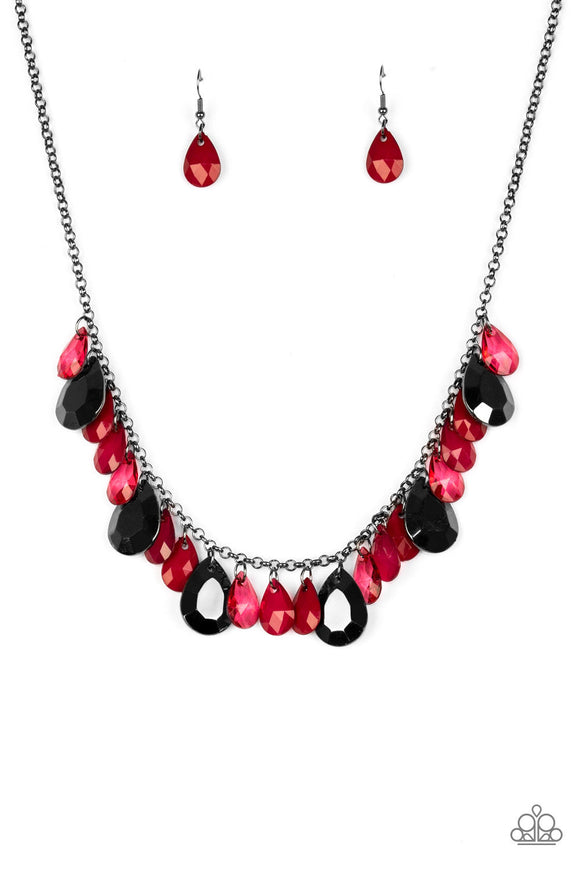 Hurricane Season - Red/Gunmetal and Red/Silver Short Necklace