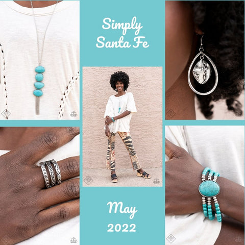 Simply Santa Fe - Blue/Turquoise - Silver Complete Trend Blend Fashion Fix Set - May 2022