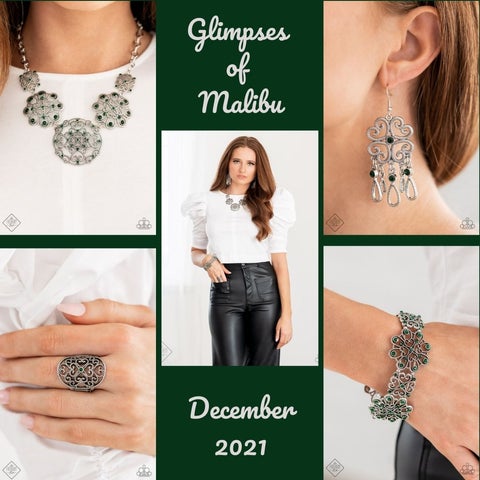 Glimpses Of Malibu - Green - Silver Complete Trend Blend Fashion Fix Set - Dec 2021