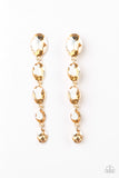 Red Carpet Radiance - White - Gold Post Earrings