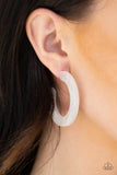 Oceanside Oasis - White Acrylic Hoop Earrings