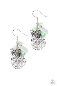 Ocean Oracle - Green Shell-Like Cat's Eye Fishhook Earrings