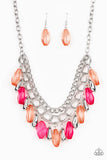 Spring Daydream - Pink -Red - Blue - Green - Multi Glassy Beads Short Necklace