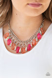 Spring Daydream - Pink -Red - Blue - Green - Multi Glassy Beads Short Necklace