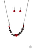 The Big Leaguer - Multi/Gunmetal/Red Short Necklace