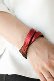 Under The SEQUINS - Gold/Silver and Brown/Red Reversible Sequins Double Snap Wrap Bracelet