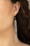 Rhinestone Romance - White Rhinestones Fishhook Earrings