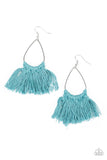 Tassel Treat - Blue - Brown - Black Tassels Knotted Around Silver or Gold Teardrop Fishhook Earrings