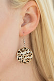 Here Kitty Kitty - Brown Cheetah Print Leather Short Necklace