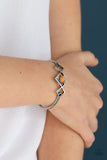 Dainty Deco - Black/Silver - Orange Beaded Center Cuff Bracelet