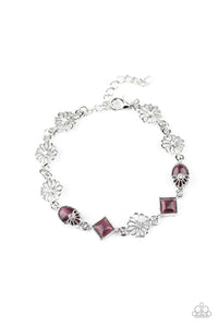 Eden Etiquette - Purple Cat's Eye with White Rhinestones Clasp Bracelet