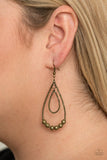 Artisanal Applique - Brass Beaded Teardrop Fishhook Earrings