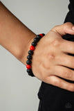 All Zen - Red - Blue Lava Rock Stretchy Bracelet