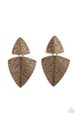 Primal Factors - Brass Beveled Post Earrings