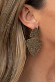 Primal Factors - Brass Beveled Post Earrings