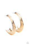 I Double Flare You - Silver - Gold Sporadic Linear Patterns Hollow Hoop Earrings