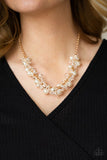 Pardon My Fringe - Gold Chain White Pearls Short Necklace