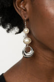 bubbling to the Surface - White Pearly Beads Fishhook Earrings