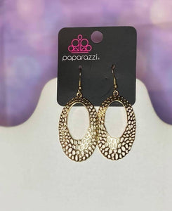 The HOLE Nine Yards - Gold Fish Hook Earrings - Fashion Fix Exclusive -  Paparazzi Accessories