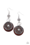 Royal Marina - Brown - Pink Shell-Like Disc Silver Rings Orante Pedals Fishhook Earrings