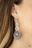 Royal Marina - Brown - Pink Shell-Like Disc Silver Rings Orante Pedals Fishhook Earrings