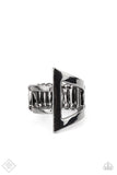 Rebel Edge - Black/Gunmetal Asymmetrical Triangle Wide Band Ring