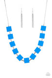 Hello, Material Girl - Yellow/Orange - Blue Long Necklace. Fashion Fix Necklace April 2021