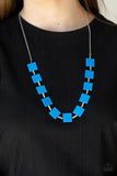 Hello, Material Girl - Yellow/Orange - Blue Long Necklace. Fashion Fix Necklace April 2021