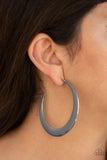 Moon Beam - Black/Gunmetal Flat Crescent-Like Shape Hoop Earrings