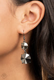 Sizzling Showcase - Black Hematite Rhinestones Fishhook Earrings - Fashion Fix Earrings