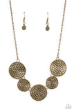 Self Disc-overy - Brass Warped Discs Short Necklace