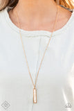 Rural Regeneration - Gold - Silver Rectangular Frame White- Orange Dainty Stones Long Necklace - Fashion Fix Necklace