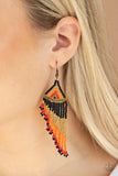 Rainbow Winds - Black and Multicolored Seed Bead Earrings Fishhook Earrings