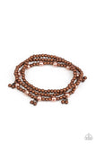 Grandiose Slam - Copper Dainty Beads Stretchy Bracelet