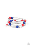 Let Freedom Ring - Red - Multi Beads Coil Bracelet