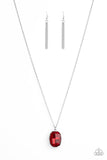 Imperfect Iridescence - Red - Yellow Gem Pendant Long Necklace