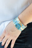 Marbled Mystique - Multi/Blue Acrylic Cuff Bracelet