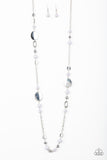 Serenely Springtime - Black and Silver Beads Silver Discs Long Necklace