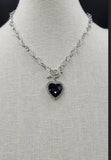 Check Your Heart Rate - Purple - Red Heart Short Necklace