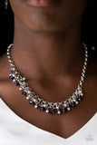 Trust Fund Baby - Purple Crystal-Like Beads Short Necklace