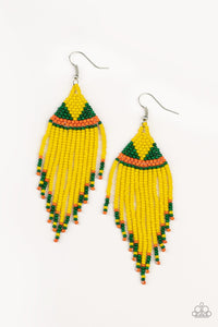 BEADazzle Me - Yellow/Green/Orange - Purple/Yellow/Pink Seed Bead Earrings Fishhook Earrings