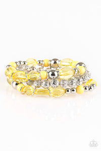 Malibu Marina - Yellow Stretchy bracelet