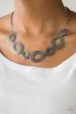 Basically Baltic - Black/Gunmetal - Silver Ovals Short Necklace